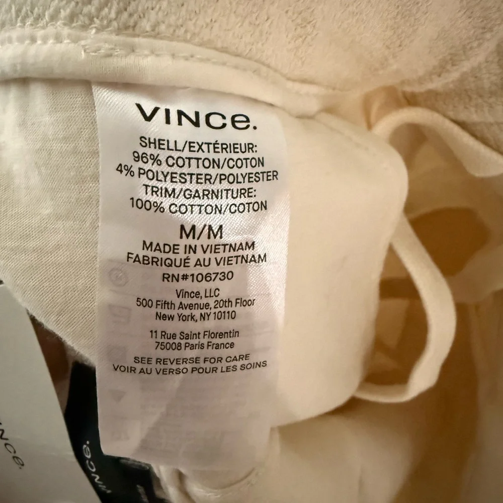 Vince Men’s Ivory Pull-On Shorts Size M NWT Cotton Blend Casual Lounge